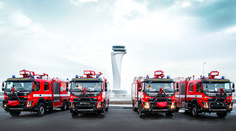 İstanbul Havalimanı’na Volvo’dan özel itfaiye kamyonu