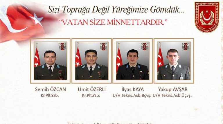 Şehitlerin Kimlikleri Belli Oldu