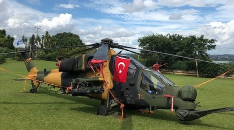 T129 ATAK Büyükelçilik bahçesine indi