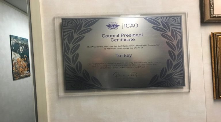 ICAO’dan Türkiye’ye, “ICAO Havacılık Güvenliği Sertifikası”