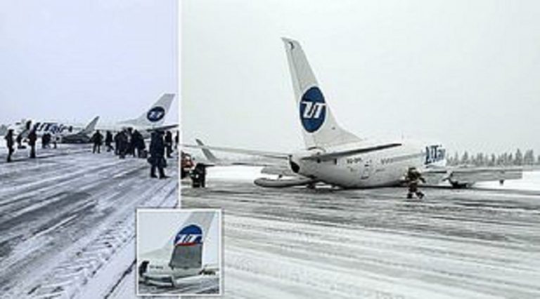 UTair uçağı pistten çıktı (Video Haber)