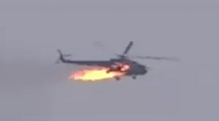 İdlib’de Esed rejimine ait helikopter düşürüldü