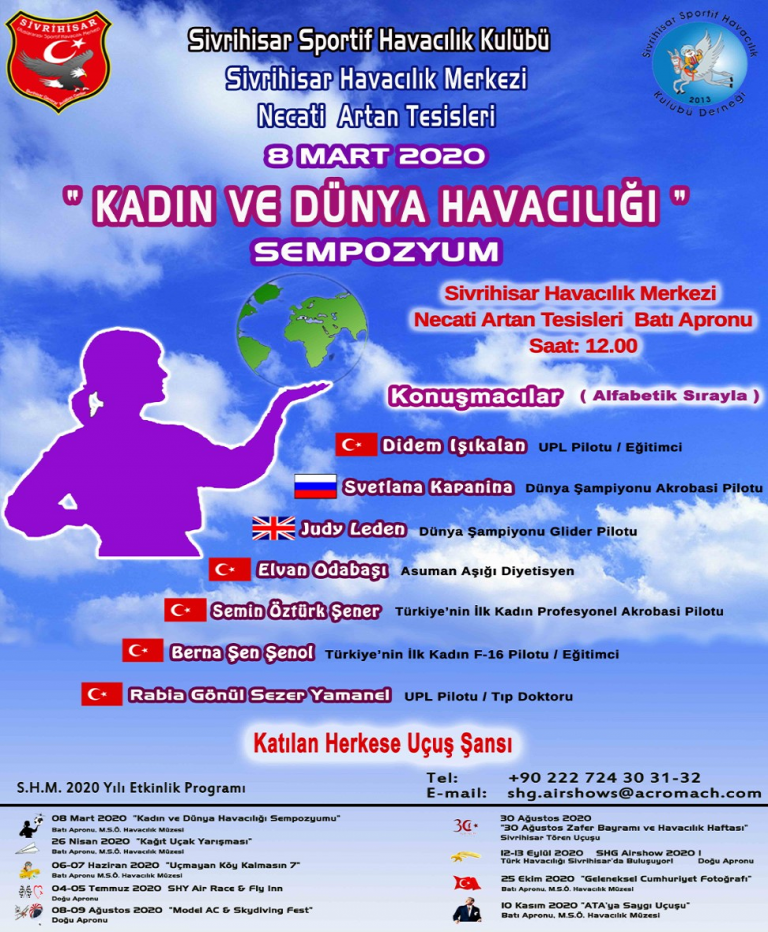 Sivrihisar Havacılık Merkezi’nde “Kadın ve Dünya Havacılığı Sempozyumu” düzenleniyor