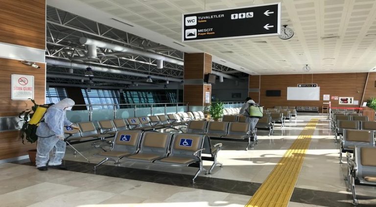Havalimanların dezenfekte işlemleri tamamlandı
