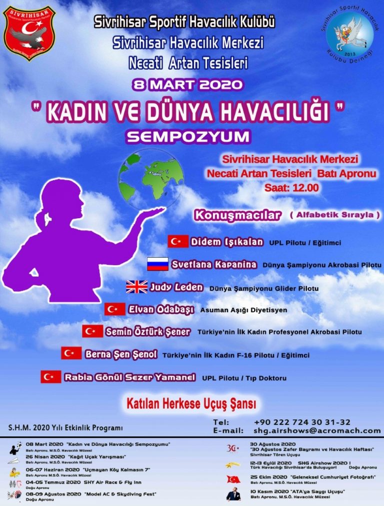 “Kadın ve Dünya Havacılığı Sempozyumu”  Sivrihisar Havacılık Merkezi’de düzenleniyor