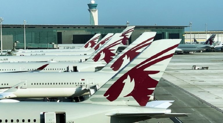 Qatar Airways’in yere çekilen uçakları böyle görüntülendi