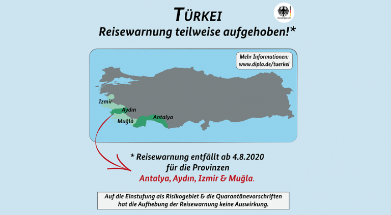 Almanya, Türkiye’ye uyguladığı seyahat yasağını İzmir, Aydın, Muğla ve Antalya için kaldırdı