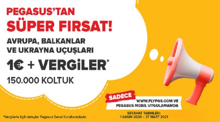 Pegasus’tan,1€ ve Vergilerle Avrupa, Balkanlar ve Ukrayna Fırsatı!