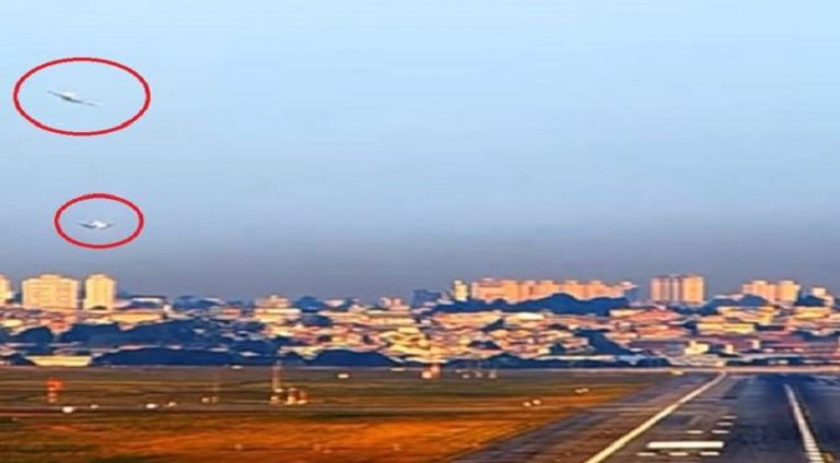 B 747 kargo uçağı, B737 yolcu uçağı ile çarpışmayı önlemek için ne yaptı? (video)