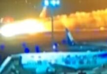 Yer kazası, DHC-8 ile çarpışan Japan Airlines (JAL) uçağında yangın, yolcular ve mürettebat tahliye edildi (canlı yayın)