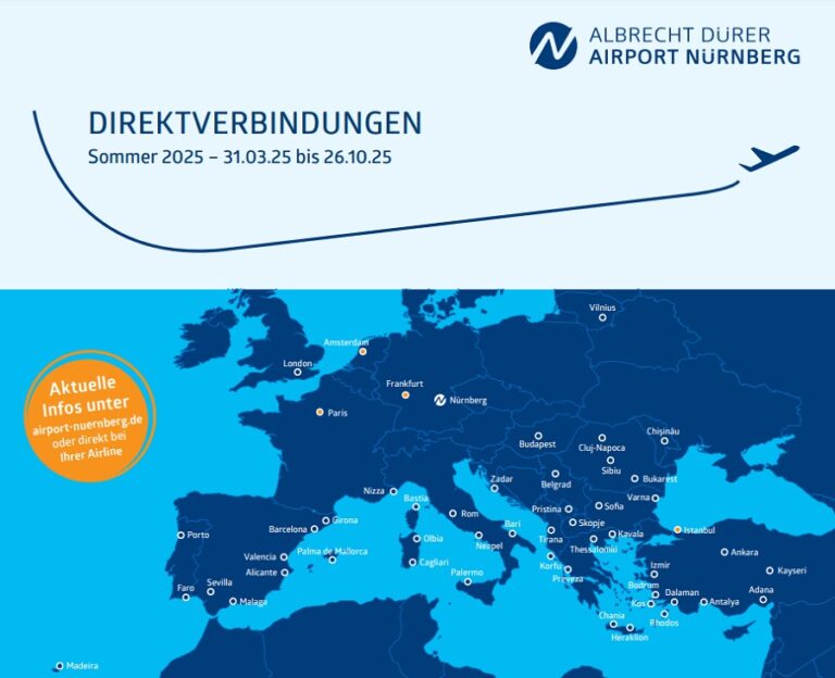 Nürnberg Havalimanı 2019’dan bu yana ilk kez 4 milyon sınırını aştı