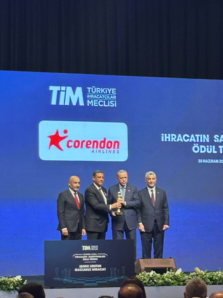 Corendon Airlines bir kez daha ihracat şampiyonları arasında