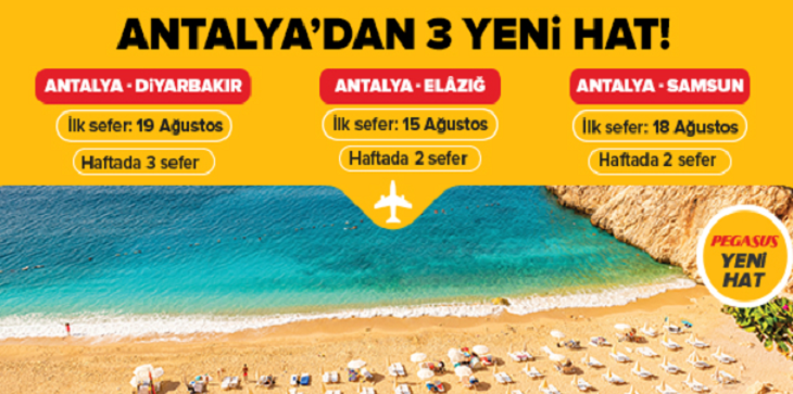 PEGASUS: Antalya’dan 3 yeni hat!