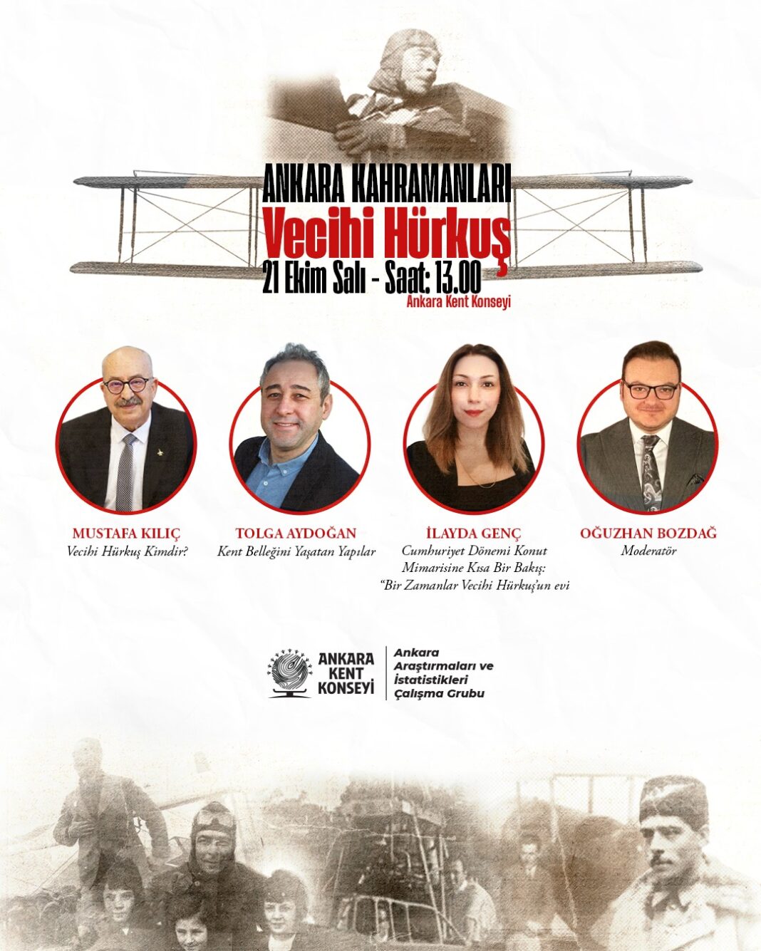 “Ankara Kahramanları: Vecihi Hürkuş” paneli 21 Ekim’de yapılacak