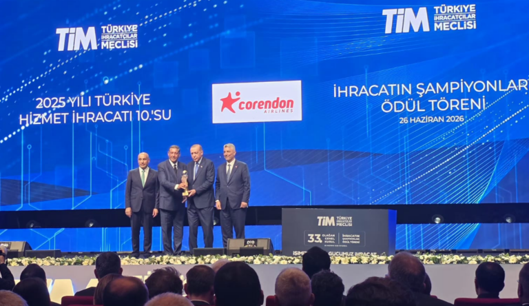 Corendon Airlines, ihracat şampiyonları arasındaki yerini güçlendirdi
