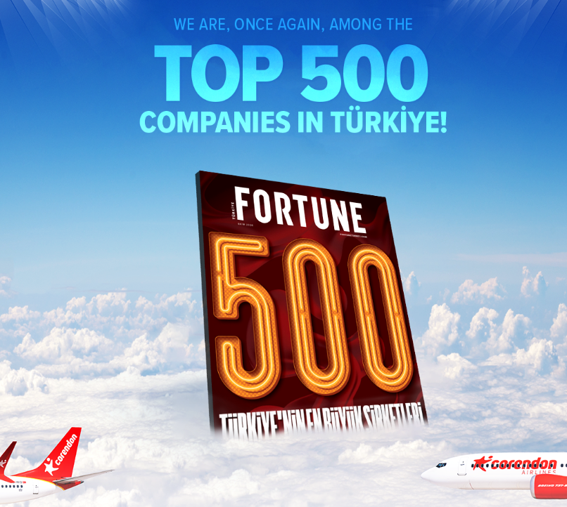 Corendon Airlines, Fortune 500 Türkiye listesinde 146. sırada yer aldı